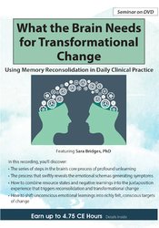 What the Brain Needs for Transformational Change Using Memory Reconsolidation in Daily Clinical Practice (Digital Seminar)